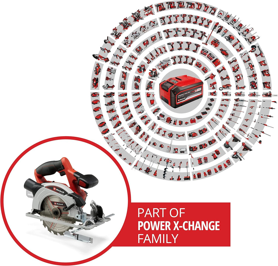 Einhell Akku-Handkreissäge TE-CS 18/165-1 Li-Solo Power X-Change (18 V, Li-Ion, Ø165 x Ø20 mm Sägebl