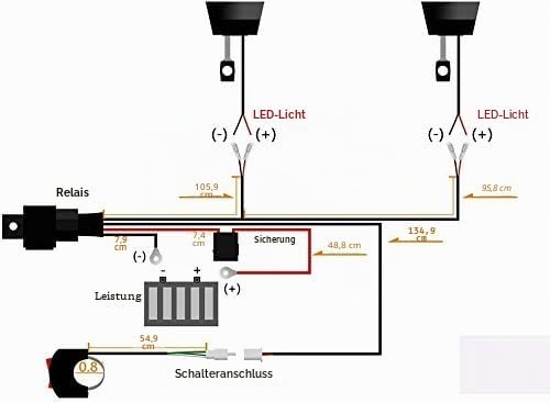 WinPower Relais-Kit für Kabelbaum Schalter mit 2 Lampen Anschlüssen für Motorrad Lichter fahren/Zusä