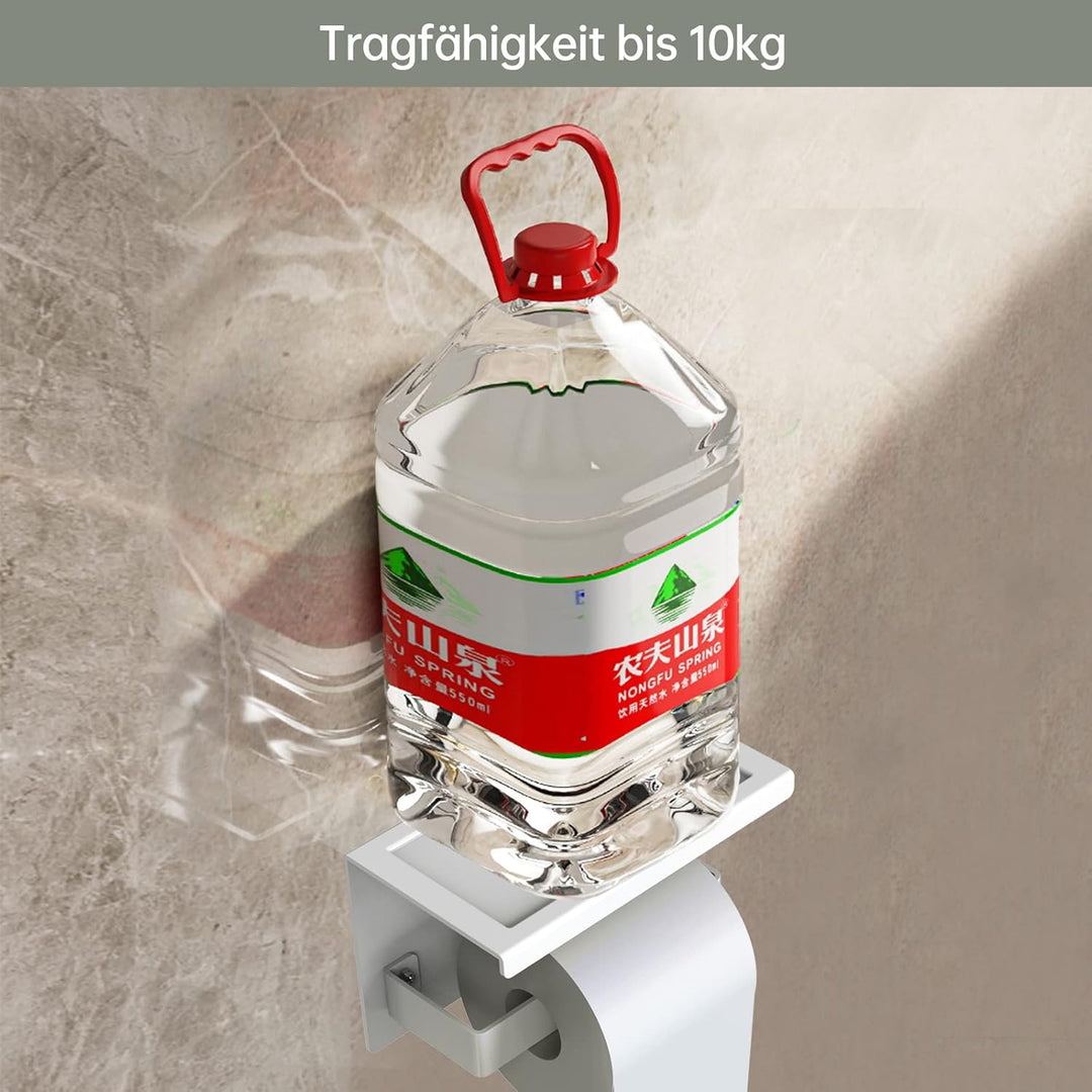 Acmetop Toilettenpapierhalter ohne Bohren Aluminium Klopapierhalter mit 17 cm Ablage, Selbstklebende