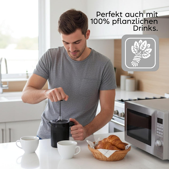 Snips | Cremix - Milchaufschäumer manuell | Farbe Schwarz - Black | 0,50 L | 10 x 14,50 x 15,30 cm |