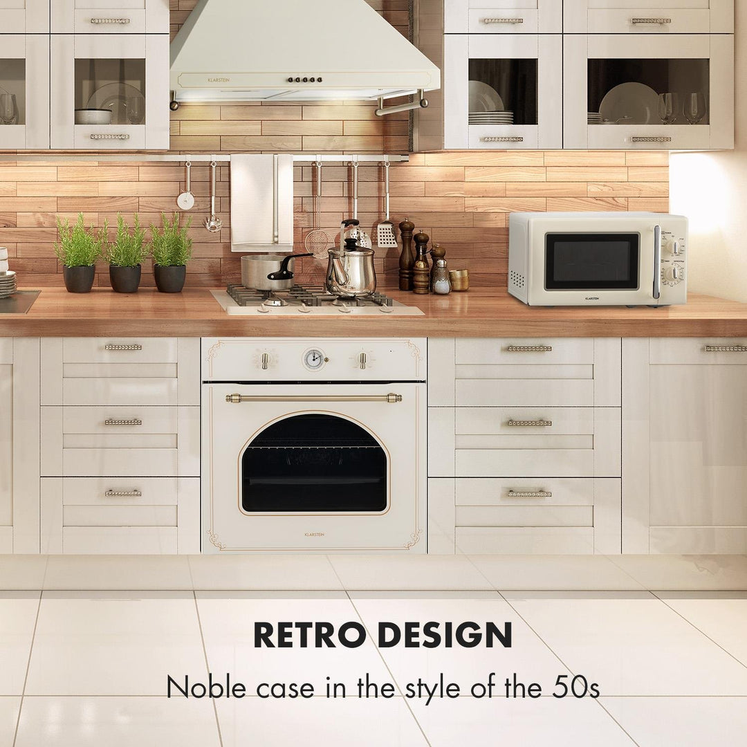 Klarstein Caroline Mikrowelle - Mikrowellen-Grill-Kombigerät, 2-in-1 Mikrowelle Grillfunktion, 20 Li