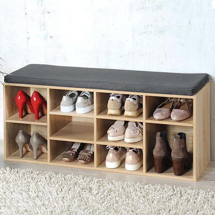 Kesper Schuhschrank mit Sitzkissen, Material: Faserplatte, Masse: B103,5 x H48 cm x L29,5 cm, Farbe: