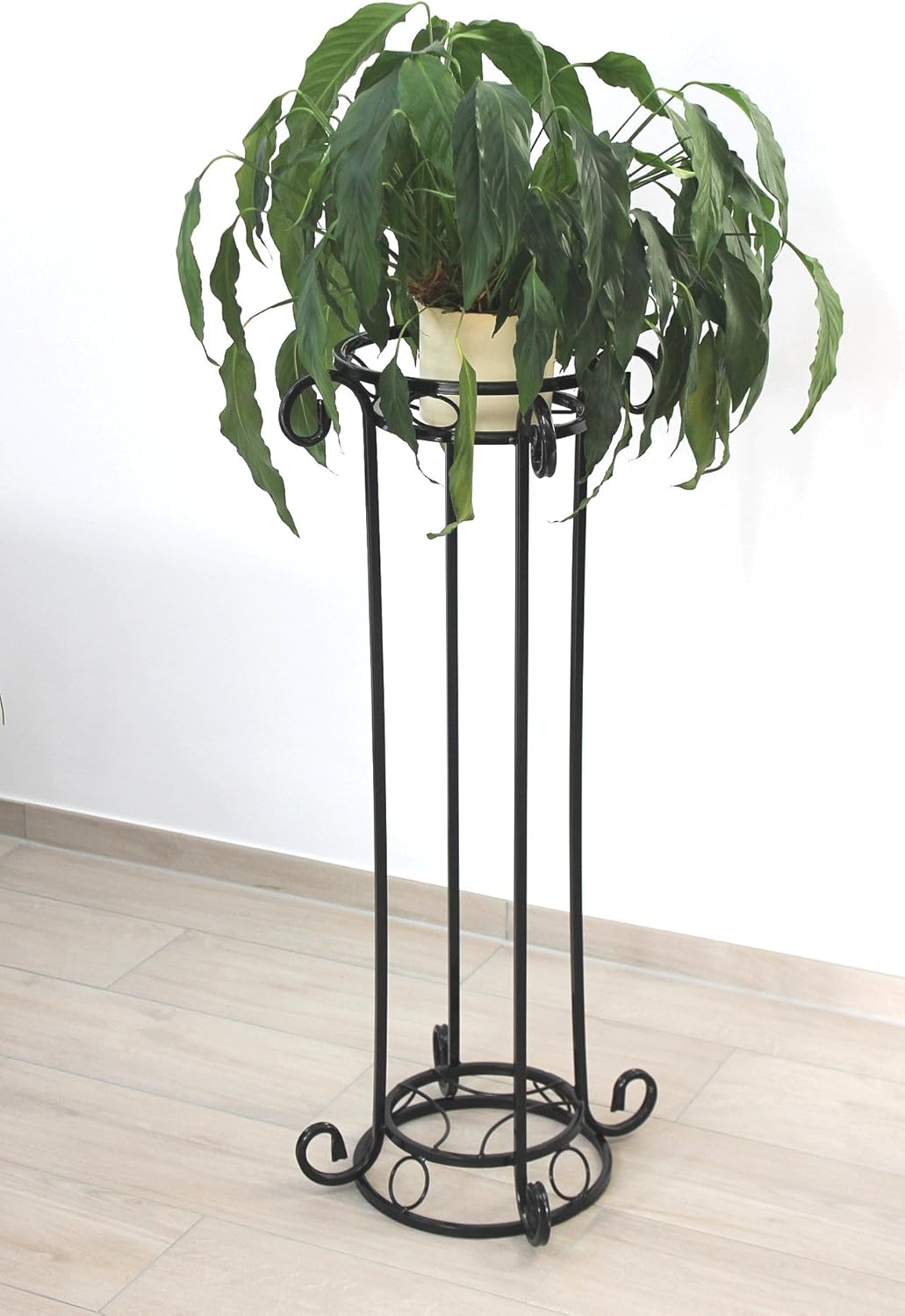 DanDiBo Blumensäule Metall Schwarz 97 cm Blumenständer KW042 Blumenhocker Pflanzenständer Pflanzensä