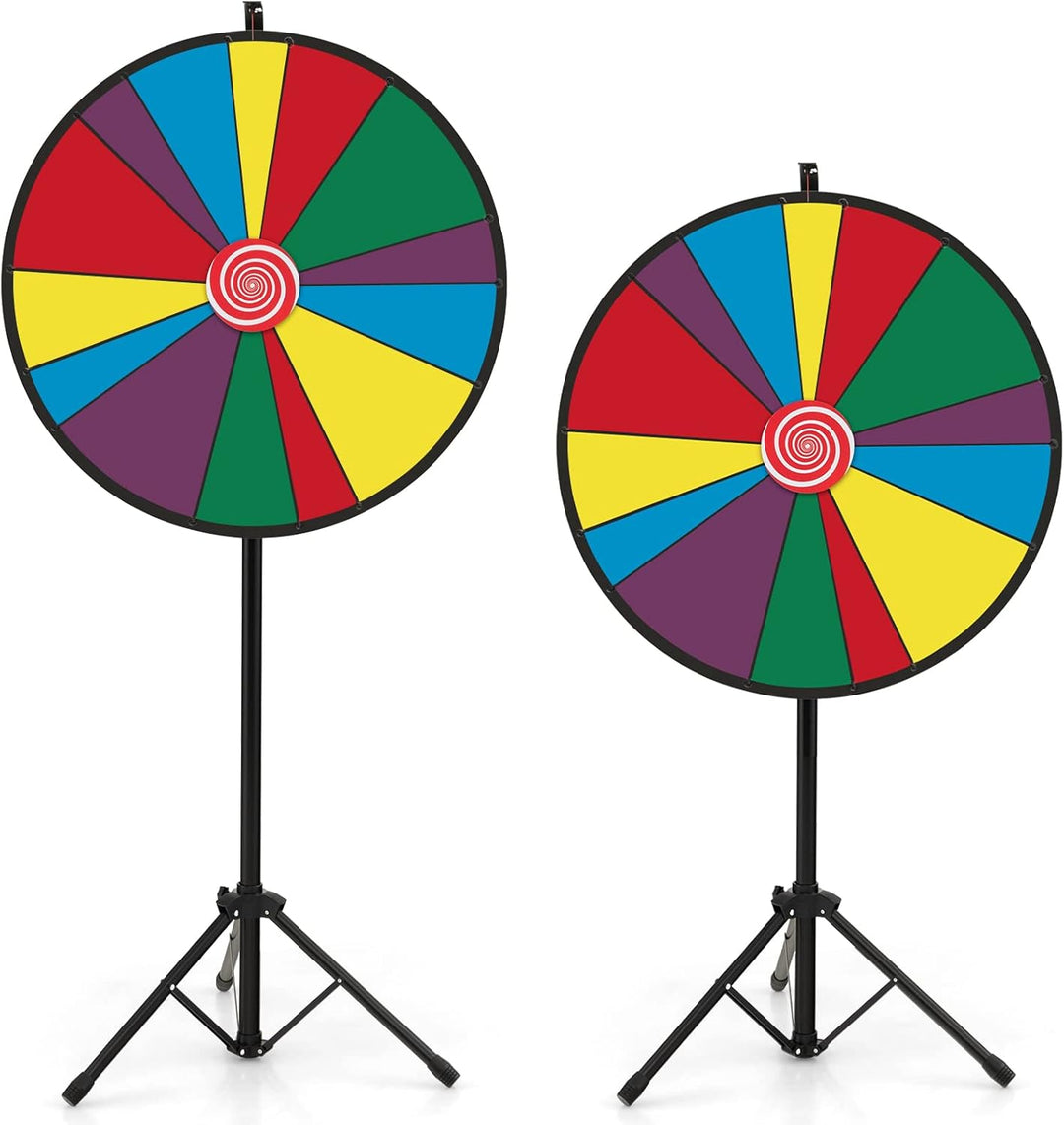COSTWAY 30" Glücksrad zum Drehen, Drehrad höhenverstellbar, inkl. Radiergummi und Markierstift, Luck