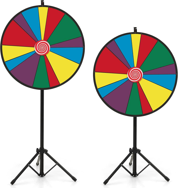 COSTWAY 30" Glücksrad zum Drehen, Drehrad höhenverstellbar, inkl. Radiergummi und Markierstift, Luck