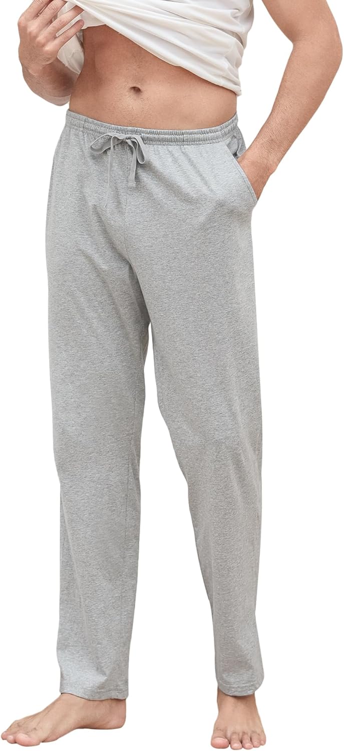 Winovia 2er-Pack Schlafanzughose Herren Lang Leichte Pyjamahose aus Baumwolle Loungewear Hosen Schla