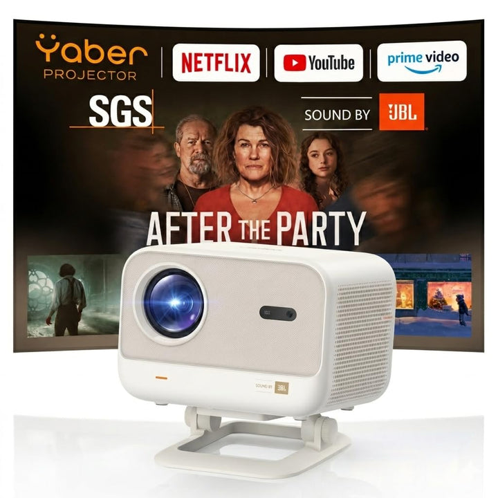 Beamer Netflix ready【SGS-zert】Helligkeit Projektor,JBL Dual 8W Dolby Audio,Auto-Fokus & Keystone,WiF