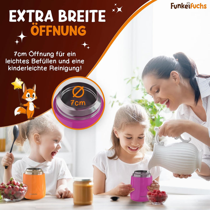 Thermobehälter für Essen Kinder – 500ml – 100% auslaufsicher - Warmhaltebehälter Essen Edelstahl – T