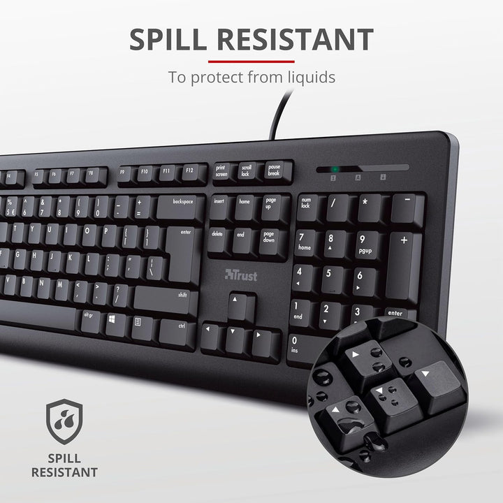 Trust Primo Tastatur Maus Set, Belgisches AZERTY-Layout
