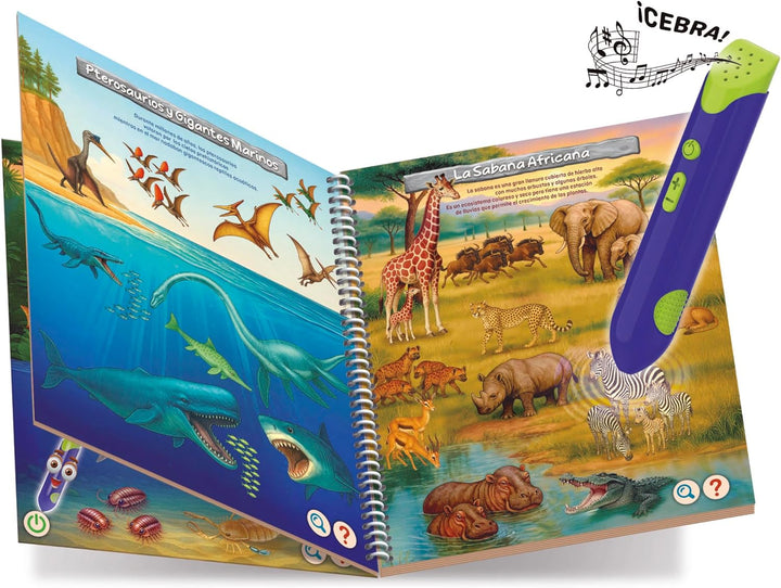 Educa Educapen Dinos und die Tiere | Lernspiel für Kinder ab 5 Jahren | Notizbuch mit Fragen und E-R
