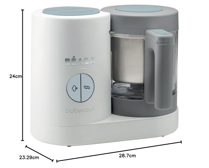 BÉABA - Babycook Neo - 4 in 1 Babynahrungszubereiter - Schonender Dampfgarer - Glaskrug und Garkorb