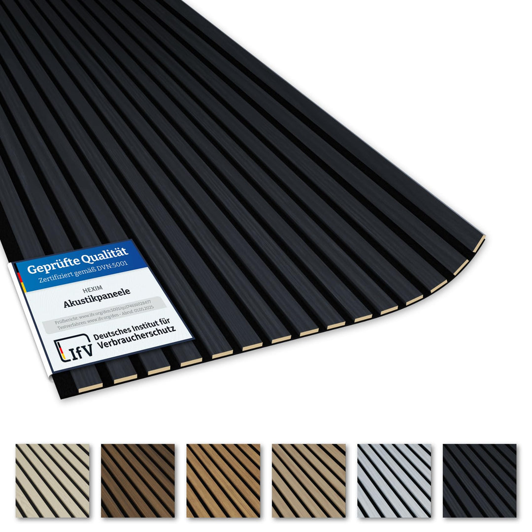 Akustiko Lamella Akustikpaneele 4 Stück 280x60cm - flexible Filz MDF Wandpaneele fugenlos - überlapp