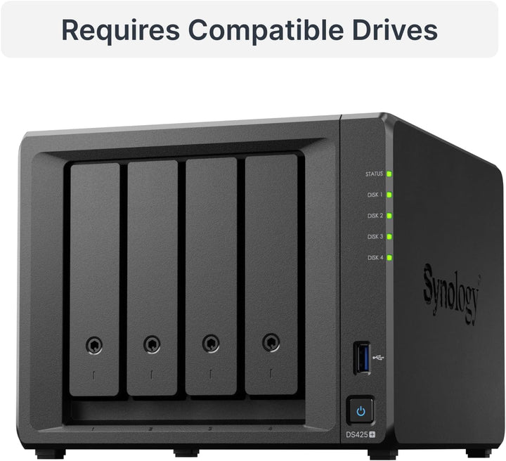 Synology DS425+ 48TB (Synology HAT3310-12T) 4 Bay Desktop NAS
