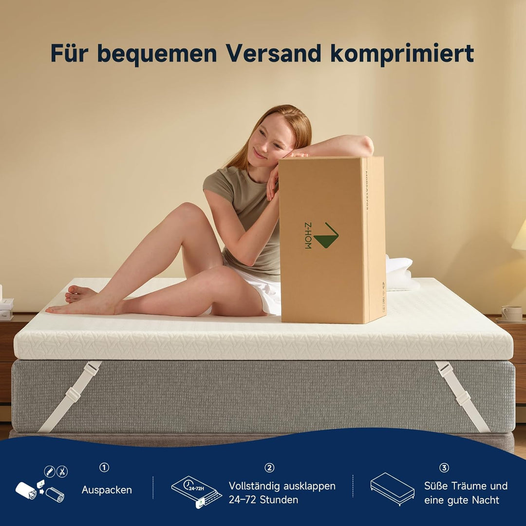 Z-hom Matratzenauflage 140 x 190, 8 cm, für Doppelbett 140x190, Matratzenauflage aus Memory-Schaumst