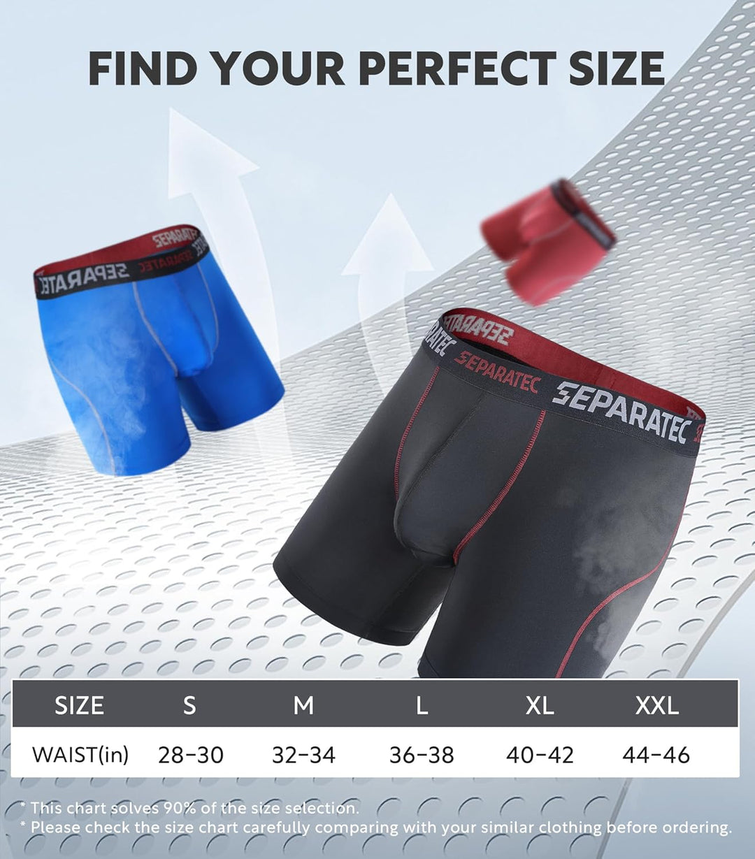 Separatec Sport Boxershorts Herren Schnelltrocknende Unterhosen Männer mit Doppelter Beutel Retrosho