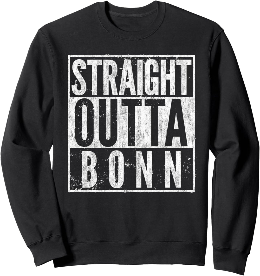 Straight Outta Bonn Vintage Distressed Hip-Hop-Stil Sweatshirt