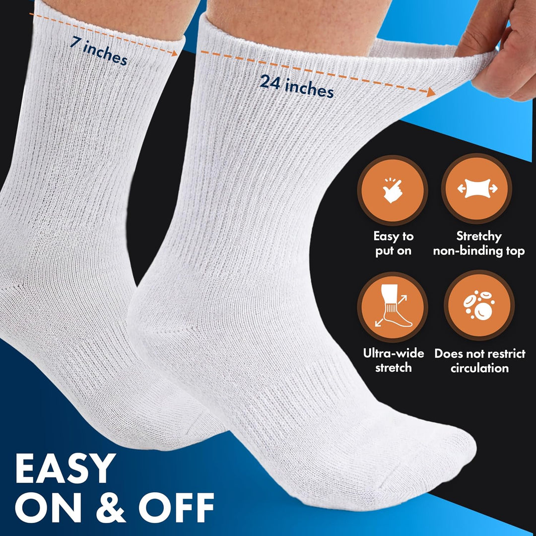 Debra Weitzner Diabetikersocken für Damen und Herren, lockere Passform, nicht bindend, Baumwolle, Cr
