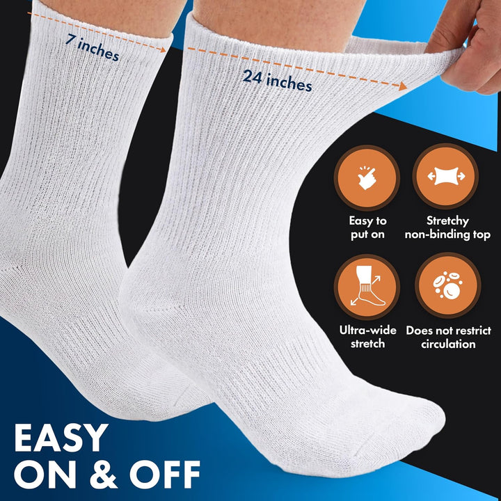 Debra Weitzner Diabetikersocken für Damen und Herren, lockere Passform, nicht bindend, Baumwolle, Cr