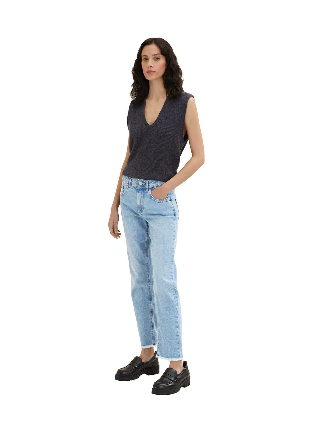TOM TAILOR Damen Kate Vintage Straight Jeans 25W / 28L 10142 - Light Stone Blue Denim, 25W / 28L 101