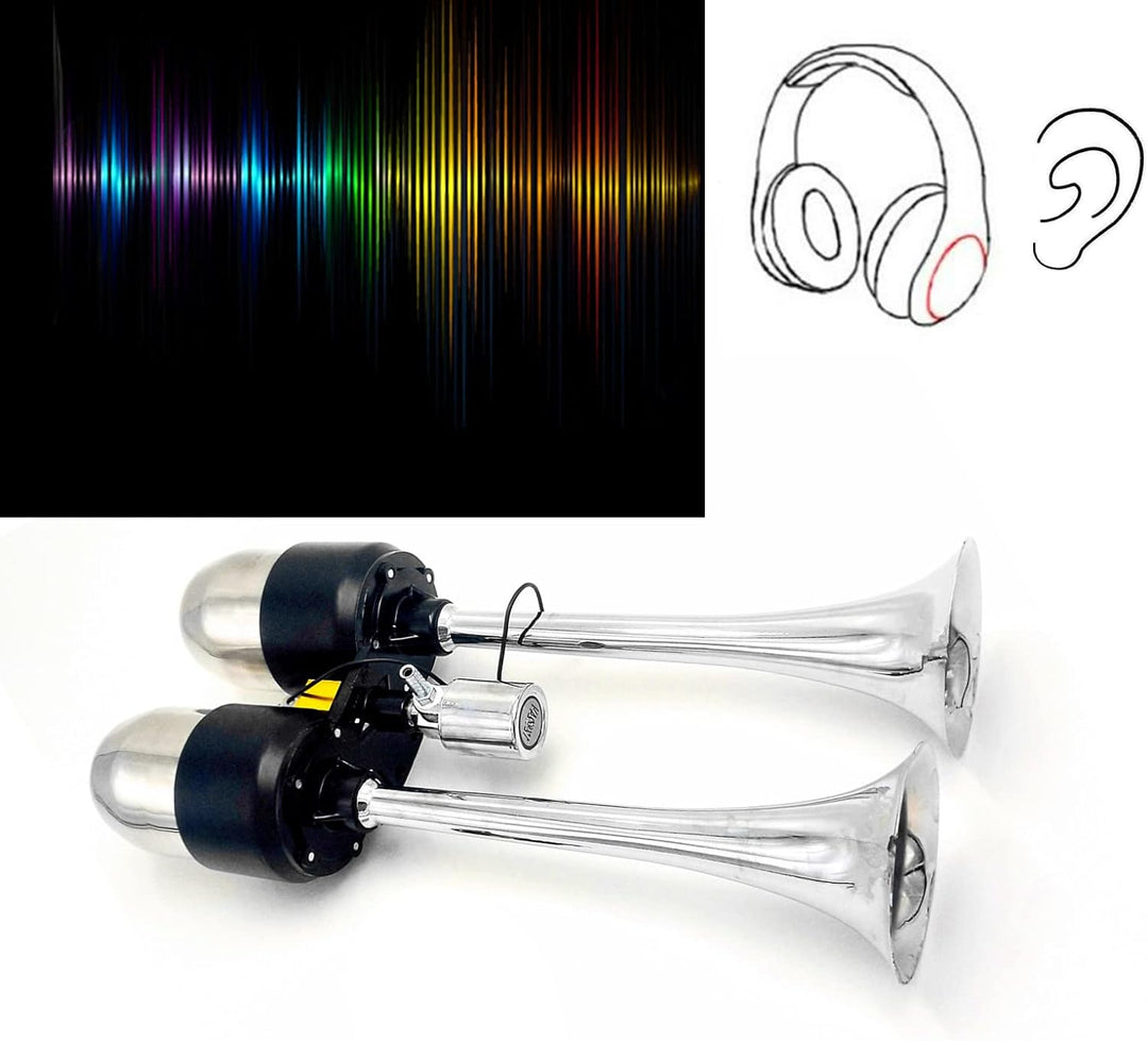 YIYIDA Air Horn Autohupe Schiffshupe Verlängern Sie den Ton Lufthupe Zinkchrom Doppelsilberlautsprec