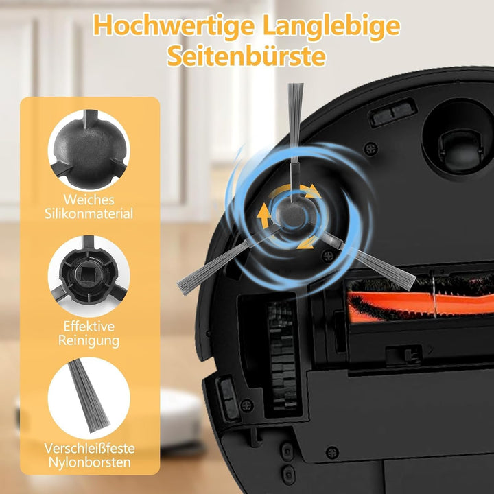 24 Stück Zubehör für Xiaomi X20 Max / X20 Pro Saugroboter, 6 Staubbeutel 6 Wischpad 1 Hauptbürste 6