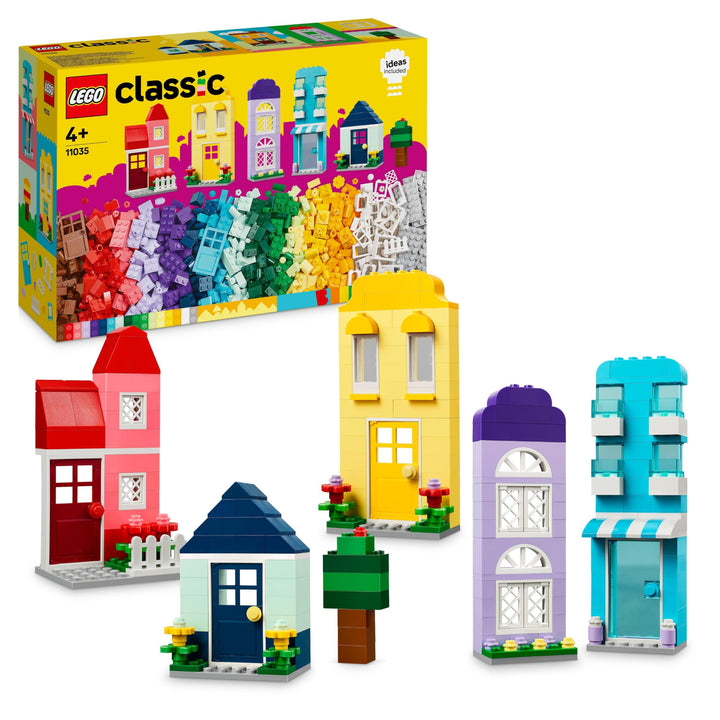 LEGO Classic Kreative Häuser, Bausteine-Set für Kinder, Konstruktionsspielzeug mit 850 Steinen, Haus