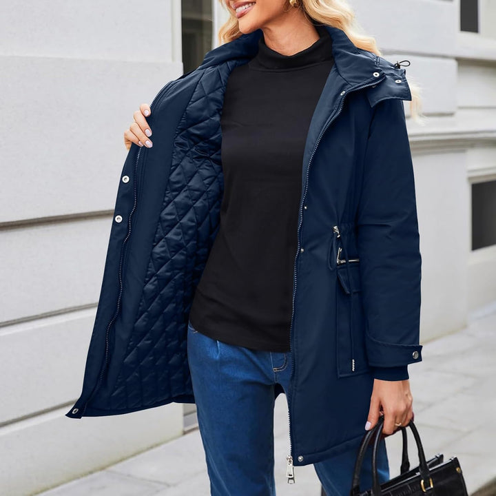 SYDUZAX Wintermantel Damen Warm Winterjacke Gefüttert Winter Parka Umstands Baumwolljacke 3 in 1 Win