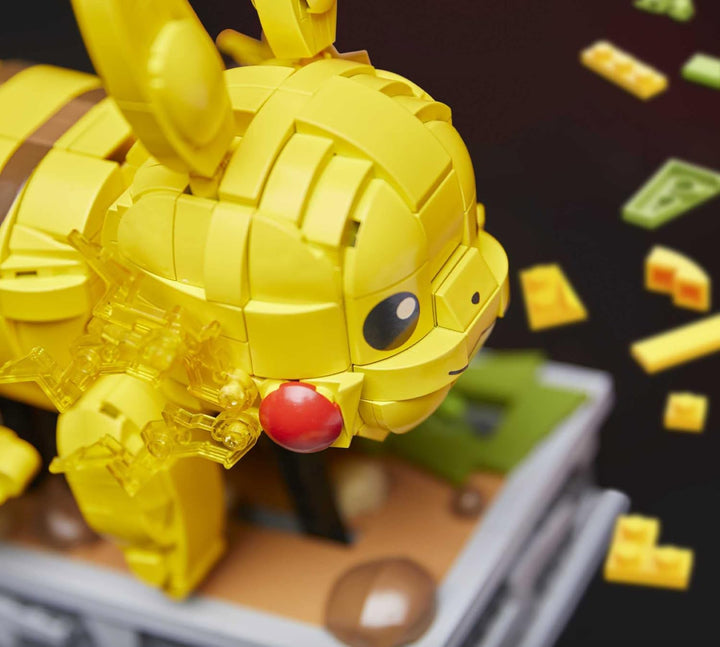 Mega Construx HGC23 - Pokémon Motion Pikachu, bewegliches Bauset, Sammler-Figur mit 1095 Teilen, Kon