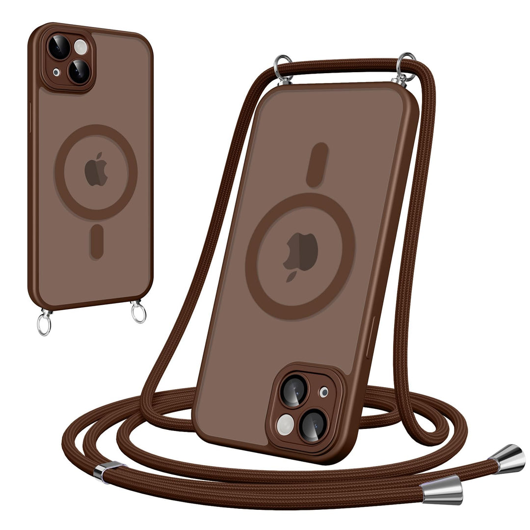Pnakqil Magnetische Handyband mit Band für iPhone 14 Hülle -Necklace HandyHülle Durchscheinende mit