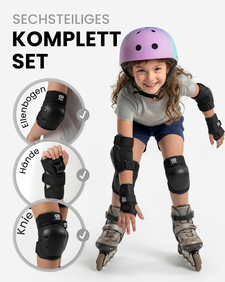 99FLIPS Protektoren Kinder Knieschoner Kinder 3 Jahre - Schoner Inliner Set - Schutzausrüstung - Kni