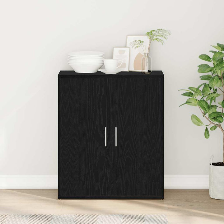 Homgoday Sideboard Schwarze Eiche 60x31x70 cm Holzwerkstoff Anrichte Model869143