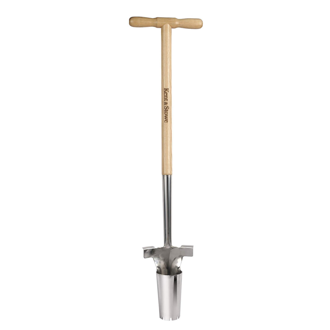 Kent & Stowe Langstiel Zwiebelpflanzer aus Eschenholz und Edelstahl gefertigt, 732622 Single, Single