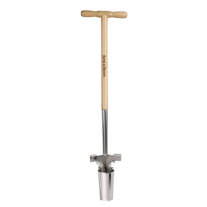 Kent & Stowe Langstiel Zwiebelpflanzer aus Eschenholz und Edelstahl gefertigt, 732622 Single, Single