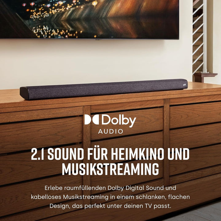 Polk Audio Signa S3 TV Soundbar mit Subwoofer, HDMI ARC, Bluetooth, Google Chromecast, 5.1 Dolby Dig