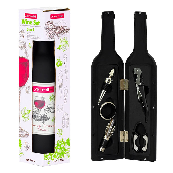 Weinzubehör 5 tlg. Korkenzieher Weinset Weinöffner Design Wein Geschenkset Weinaccessoires Geschenk