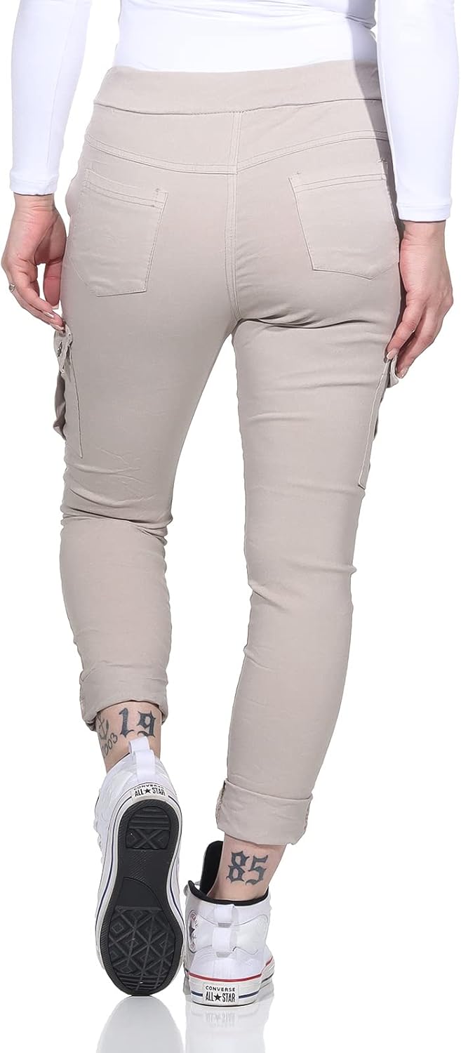 MATY FASHION Damen Hose Stretch Sweatpants aus Baumwolle Jogginghose Denim für Freizeit Boyfriend Ba