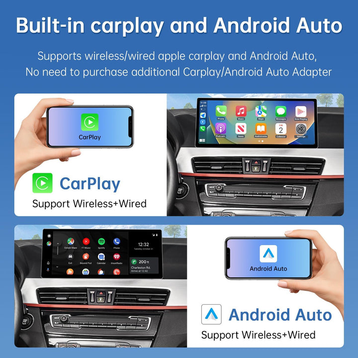 Road Top 12,3 Zoll Ultraschmaler Autoradio Carplay für BMW X1 F48 mit NBT | 2015-2018 Jahr, Linux HD