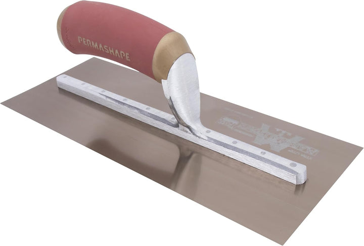 Marshalltown PermaShape Glättkelle, gebogene Form, aus Goldstahl, perfekt für Verputzer und Gipser,