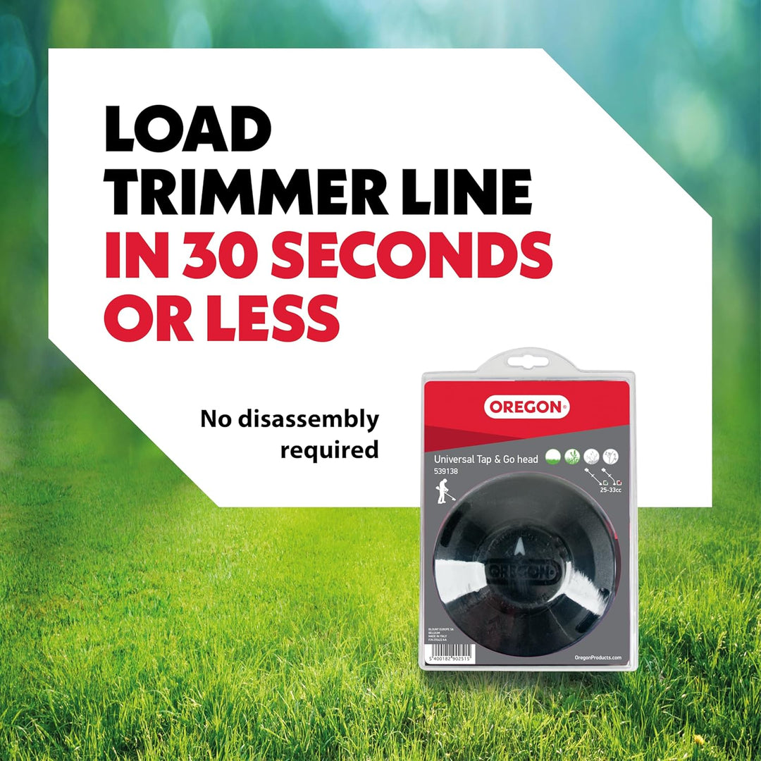 Oregon Universal-Fadenkopf Tap & Go, geeignet für die meisten Freischneider/Rasentrimmer mit geradem