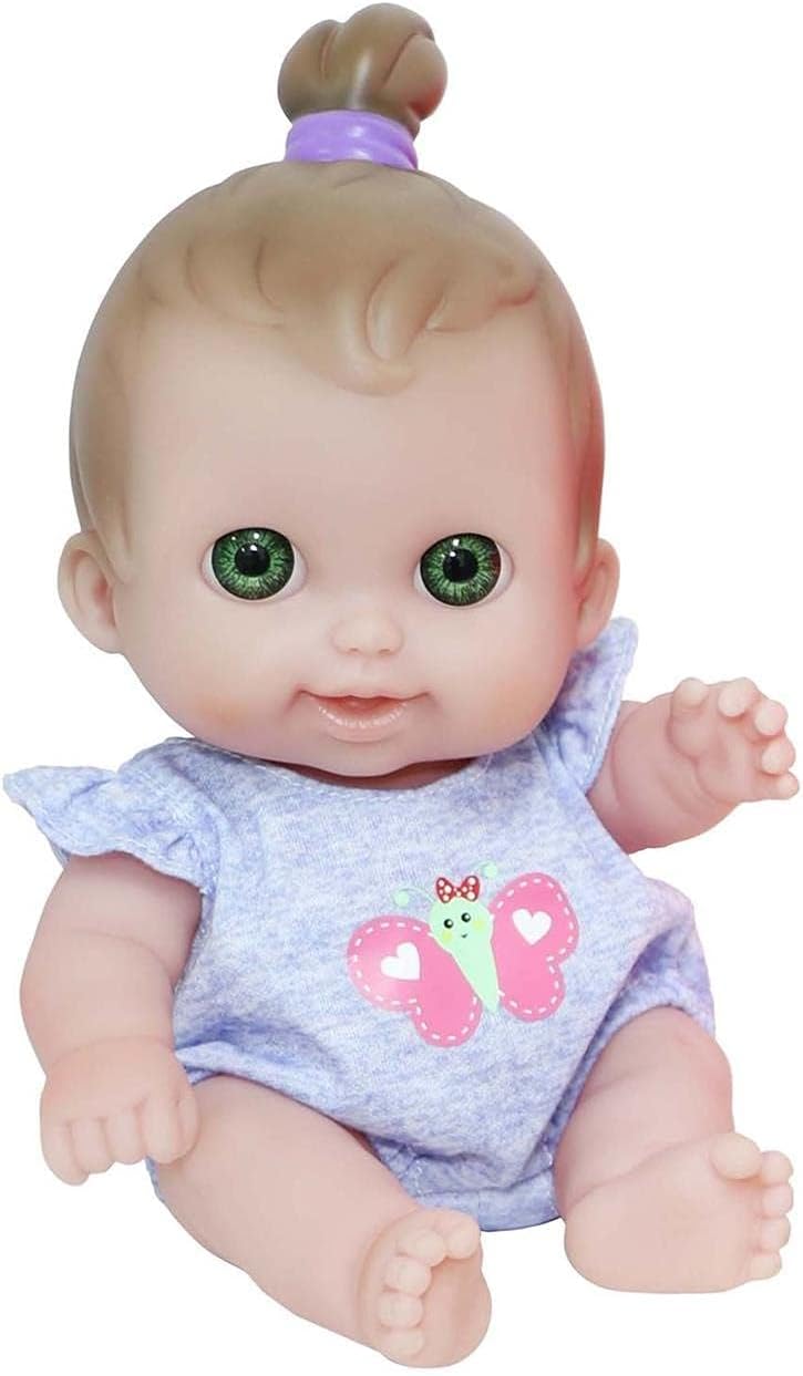 JC TOYS - Lil' Cutesies Puppe, 24 cm, weiches Vinyl, gekleidet mit einem blauen melierten Overall, i