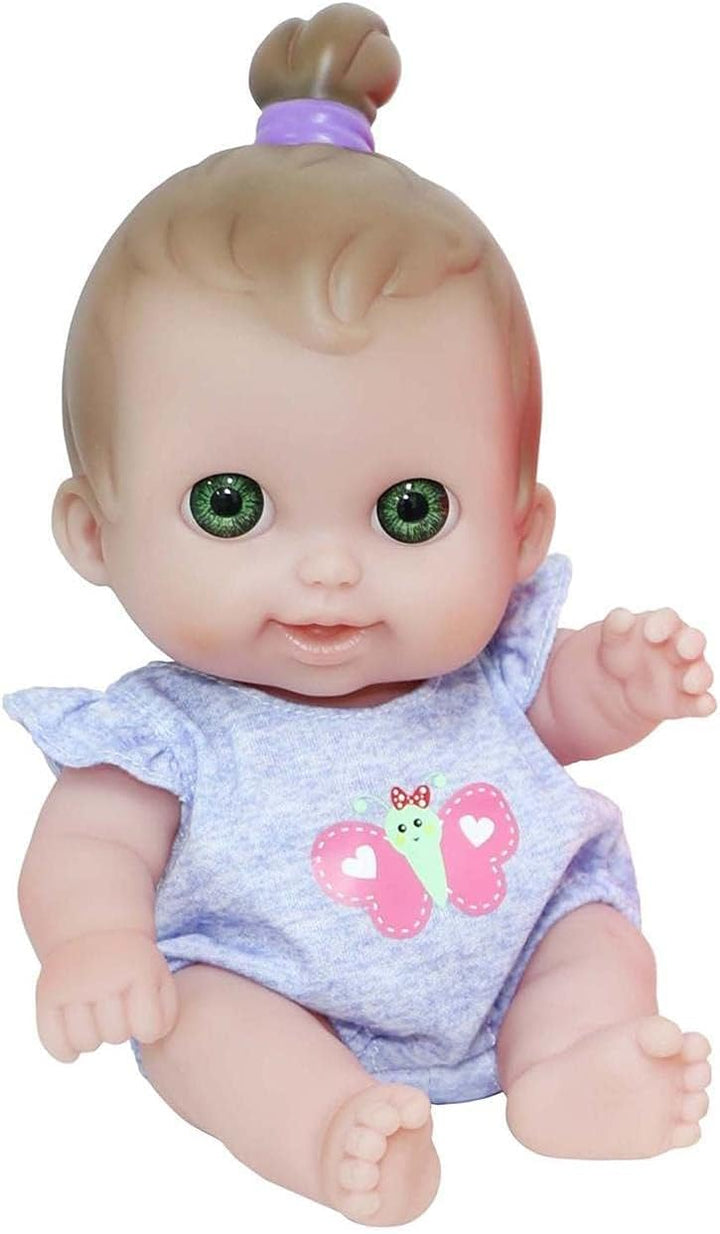 JC TOYS - Lil' Cutesies Puppe, 24 cm, weiches Vinyl, gekleidet mit einem blauen melierten Overall, i