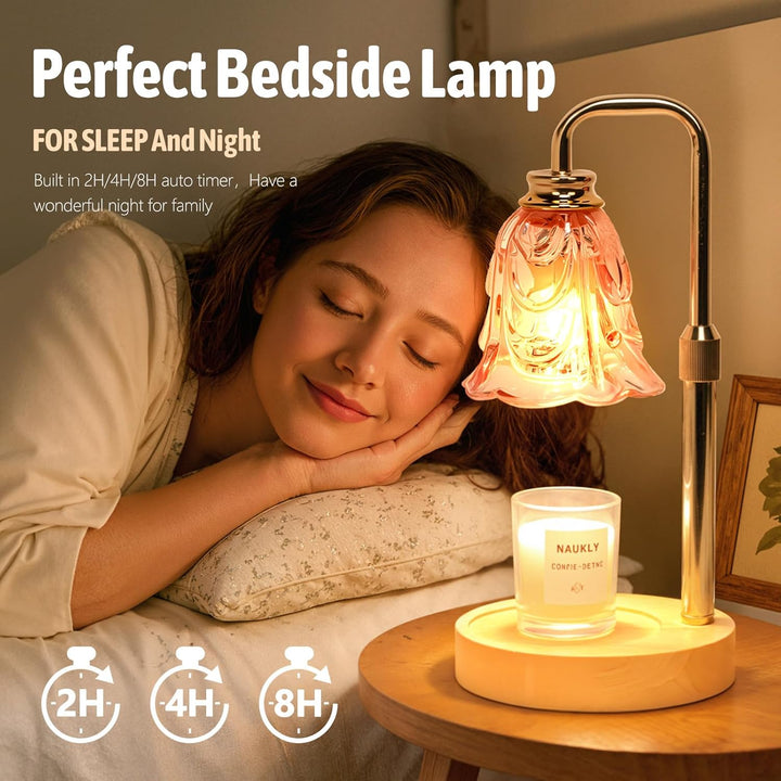 Candle Warmer Lamp with Timer Electric Adjustable Height Candle Warmer Dimmable Wax Warmer Lamp Jar