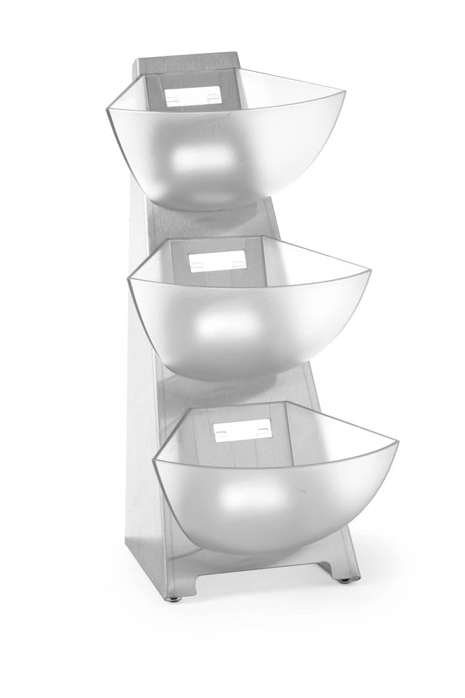 HENDI Multifunktions Buffet Ständer, 3 x 1-Liter Schalen, für z.B. Milchtaps, Zucker, Teebeutel, Ede