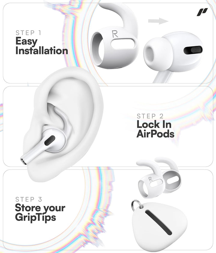 Proof Labs S5, 3 Paar Ohrhaken, Anti-Rutsch Ohrbügel, kompatibel mit Apple AirPods Pro 1. Generation