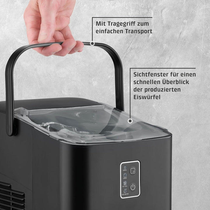 Caso IceChef Compact- Design Eiswürfelbereiter, schnelle Eiswürfel, 500g in 1h, 1L Wassertank, hygie
