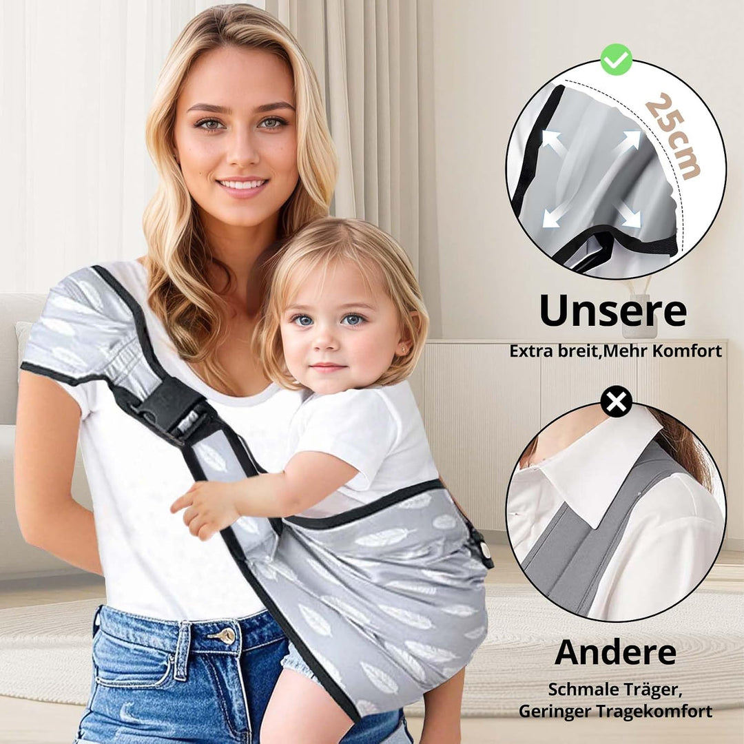 Tragetuch Baby &amp; Seitentrage - Ergonomische Hüfttrage für Baby &amp; Kleinkind mit Hüftsitz, ASTM Zertif