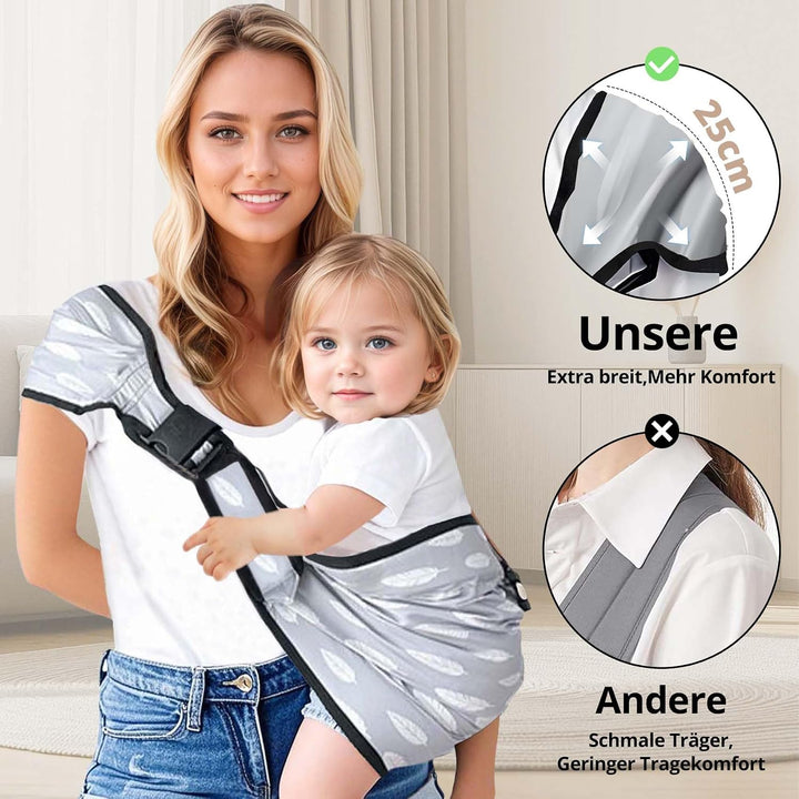 Tragetuch Baby &amp; Seitentrage - Ergonomische Hüfttrage für Baby &amp; Kleinkind mit Hüftsitz, ASTM Zertif
