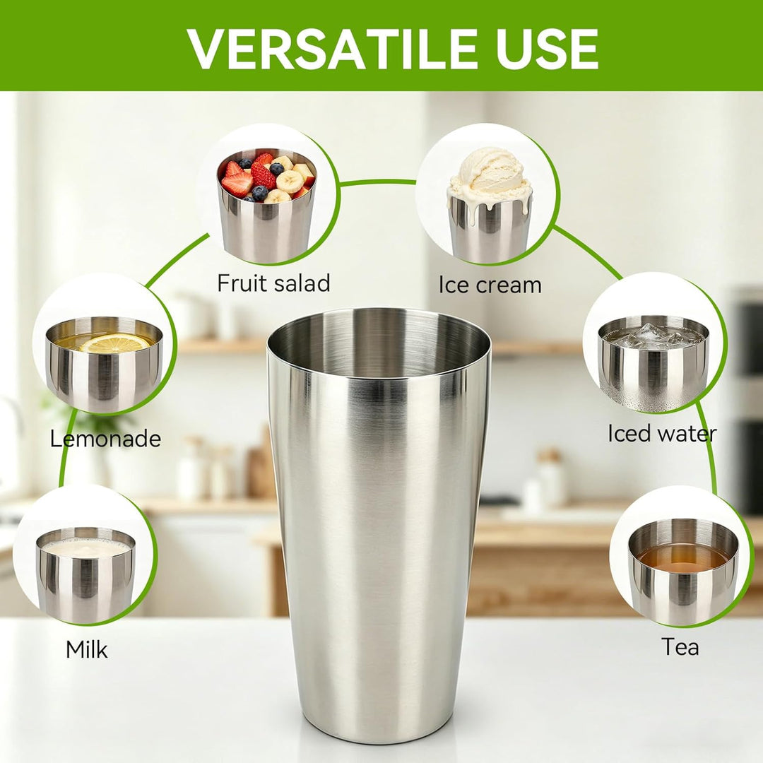 Edelstahl-Milchshake-Becher, 750 ml, tragbarer Rührbecher, Milchshake-Becher, Stabmixerbecher, Milch