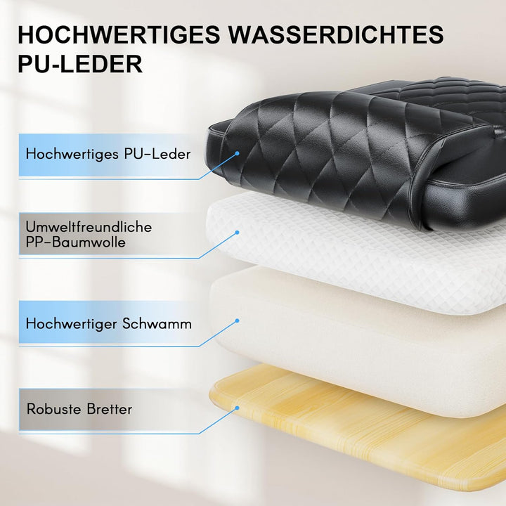 naspaluro Chefsessel Bürostuhl mit Fussstütze, Schreibtischstuhl Ergonomisch, PU Leder Computerstuhl