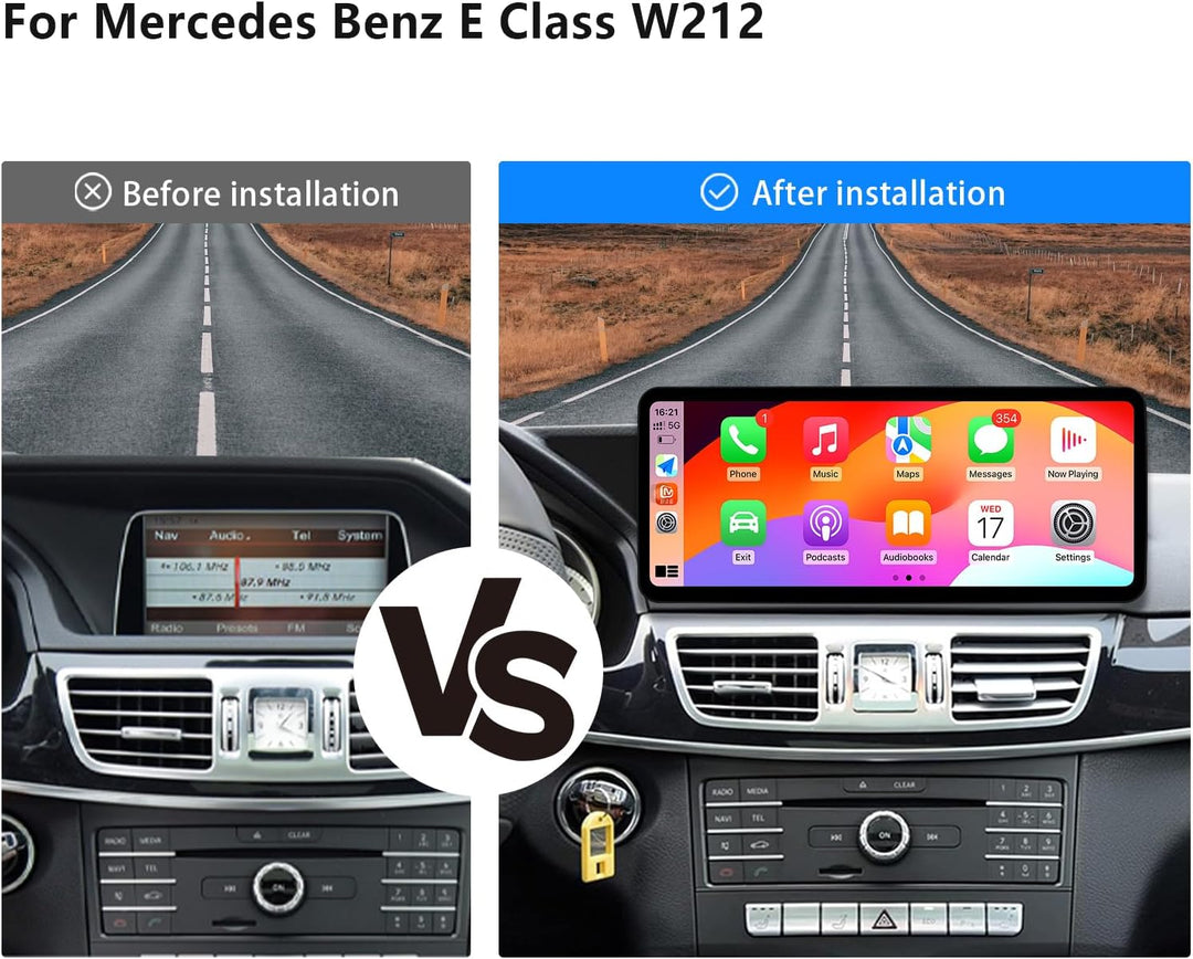Ultra schmal 12,3 Zoll Carplay für Mercedes Benz E Klasse 2015-2016 W212 E200 S212 Auto Multimedia S